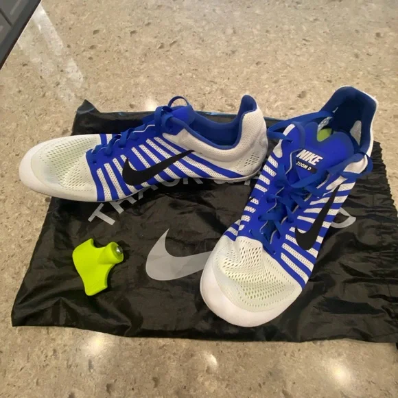 Men’s Nike Racing Distance Track Shoes - Blue and White - Picture 3 of 7